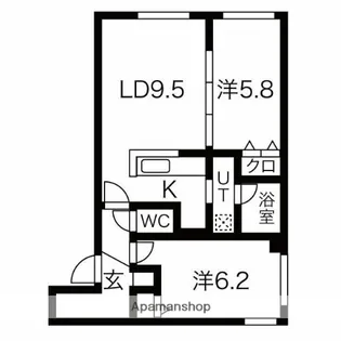 メニーズコート北園プレミア【2階】の間取り