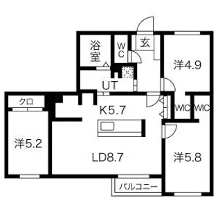 RITZ GRANDE 菊水上町【3階】の間取り