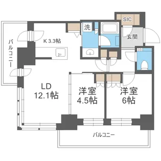 ザ・札幌タワーズ ウエストタワー【0808号室】の間取り