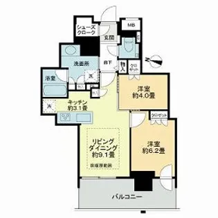 ザ・札幌タワーズ ウエストタワー【10階】の間取り