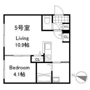リーサ苗穂駅前【4階】の間取り