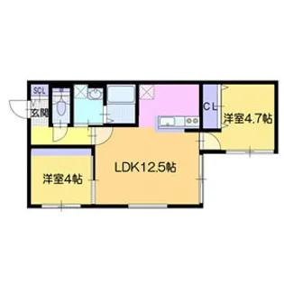 MJクレスト元町【203号室】の間取り