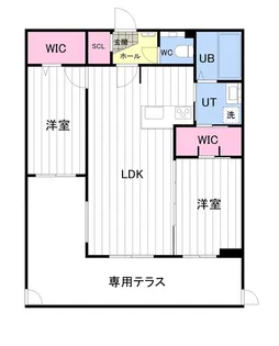 ONE YAMAHANA【1-B号室】の間取り