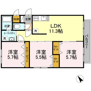 HAPPINESS COCO【2階】の間取り