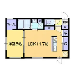 1LDKの間取り画像