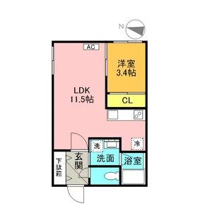 メルヴェーユ麻生【4階】の間取り
