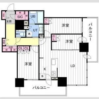ザ・札幌タワーズ イーストタワー 2505号室【25階】の間取り