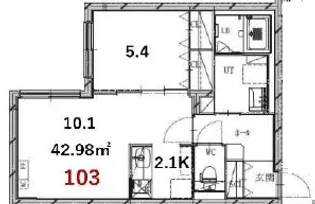 POMMERAIE北13条(ポムレ北13条)【103号室】の間取り