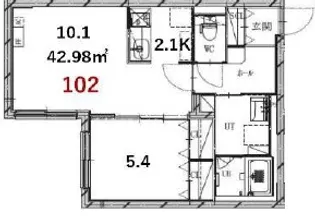 POMMERAIE北13条(ポムレ北13条)【102号室】の間取り