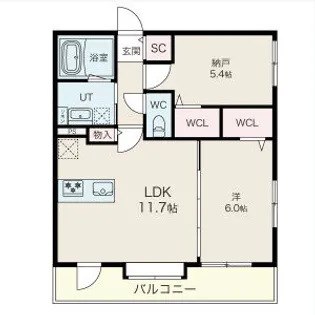 アルファスクエア北22【503号室】の間取り