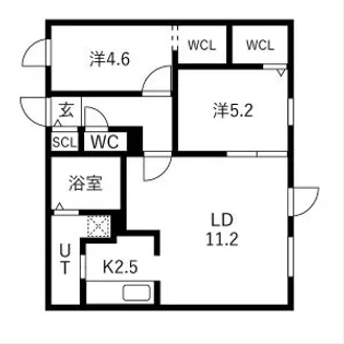 TS COURT ASABU EAST(ティーエスコートアサブイ【2階】の間取り
