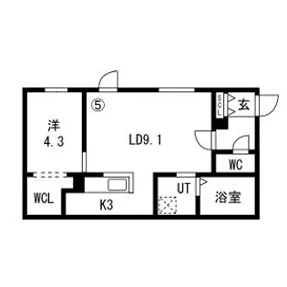 HILLS SAPPORO Ⅵ (読みヒルズサッポロシックス)【2階】の間取り