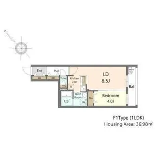 SーRESIDENCE東札幌BLING【307号室】の間取り