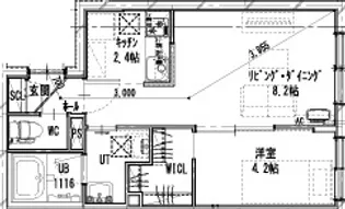 仮)菊水4ー2MS【201号室】の間取り
