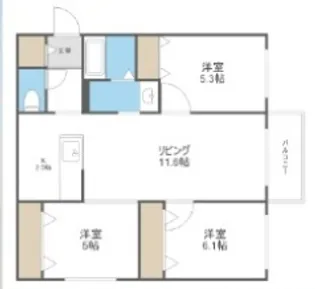 MAISON YOU ME【302号室】の間取り