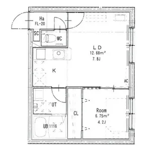 JEEK BLAU MOTOMACHI(ジークブラウ元町)【101号室】の間取り