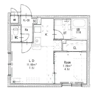 JEEK BLAU MOTOMACHI(ジークブラウ元町)【102号室】の間取り