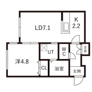 グランディーN22【4階】の間取り
