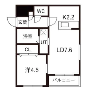 グランディーN22【3階】の間取り