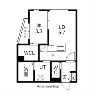 MAISON RIEL 東区役所前【202号室】の間取り