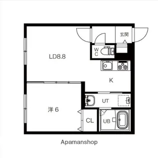 ロアジ美園【403号室】の間取り