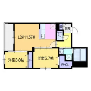 仮)栄通12MSウエスト【203号室】の間取り