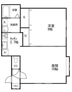 クリスタルリバー米里Ⅱ【201号室】の間取り