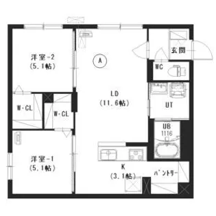 BLANC TERRACE 白石【101号室】の間取り