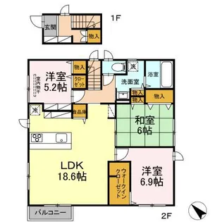TOMMY HILLS【201号室】の間取り