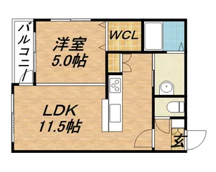 モルティーニ平岸【204号室】の間取り