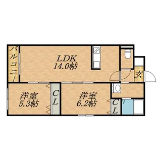 シャルルブラン【0202号室】の間取り