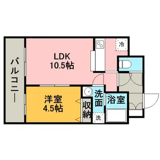 アムール麻生【1階】の間取り