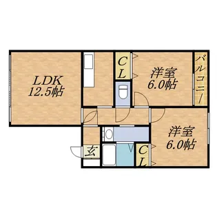 ボヌールN36【102号室】の間取り