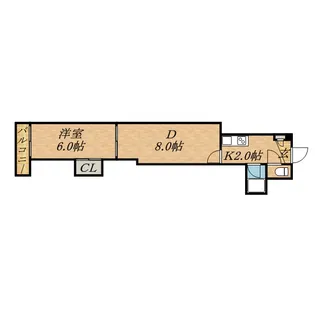 フラット【205号室】の間取り