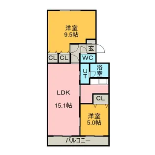 ルブランプルミエ2【403号室】の間取り
