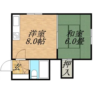 ハイツ本町A【0102号室】の間取り