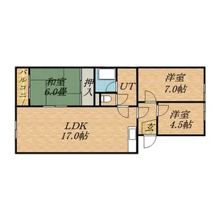 コスモロイヤル東苗穂B棟【406号室】の間取り