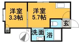 ボヌールN16【202号室】の間取り