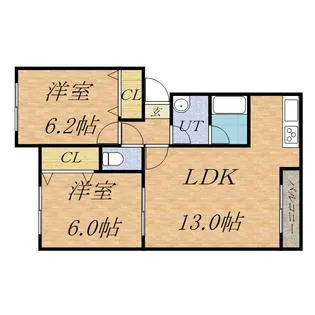 ゼルダⅢ【205号室】の間取り