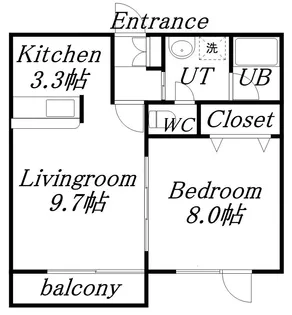 コーポサンライズ【102号室】の間取り