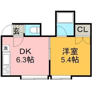 ラ・メゾン22【103号室】の間取り