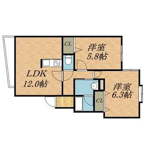 パルテール (東区)【303号室】の間取り