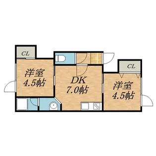 アークコート北丘珠【0101号室】の間取り