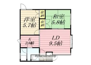 PLAZA IN 花川 A棟【205号室】の間取り