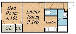 ファインブルーム学園前【4階】の間取り