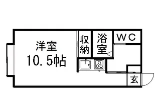 ヒルヴィレッヂ西岡【101号室】の間取り