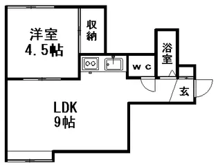 ロータスハイツ月寒【203号室】の間取り