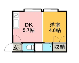 森住販美園マンション【1号室】の間取り
