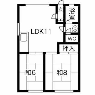 北海道札幌市豊平区月寒東五条8丁目【アパート】の間取り