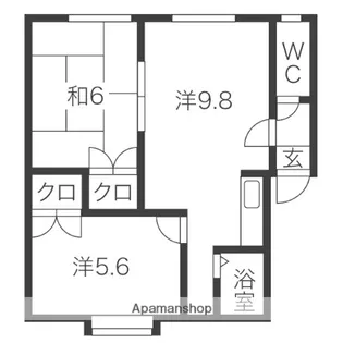 ジャストイン平岡【3階】の間取り